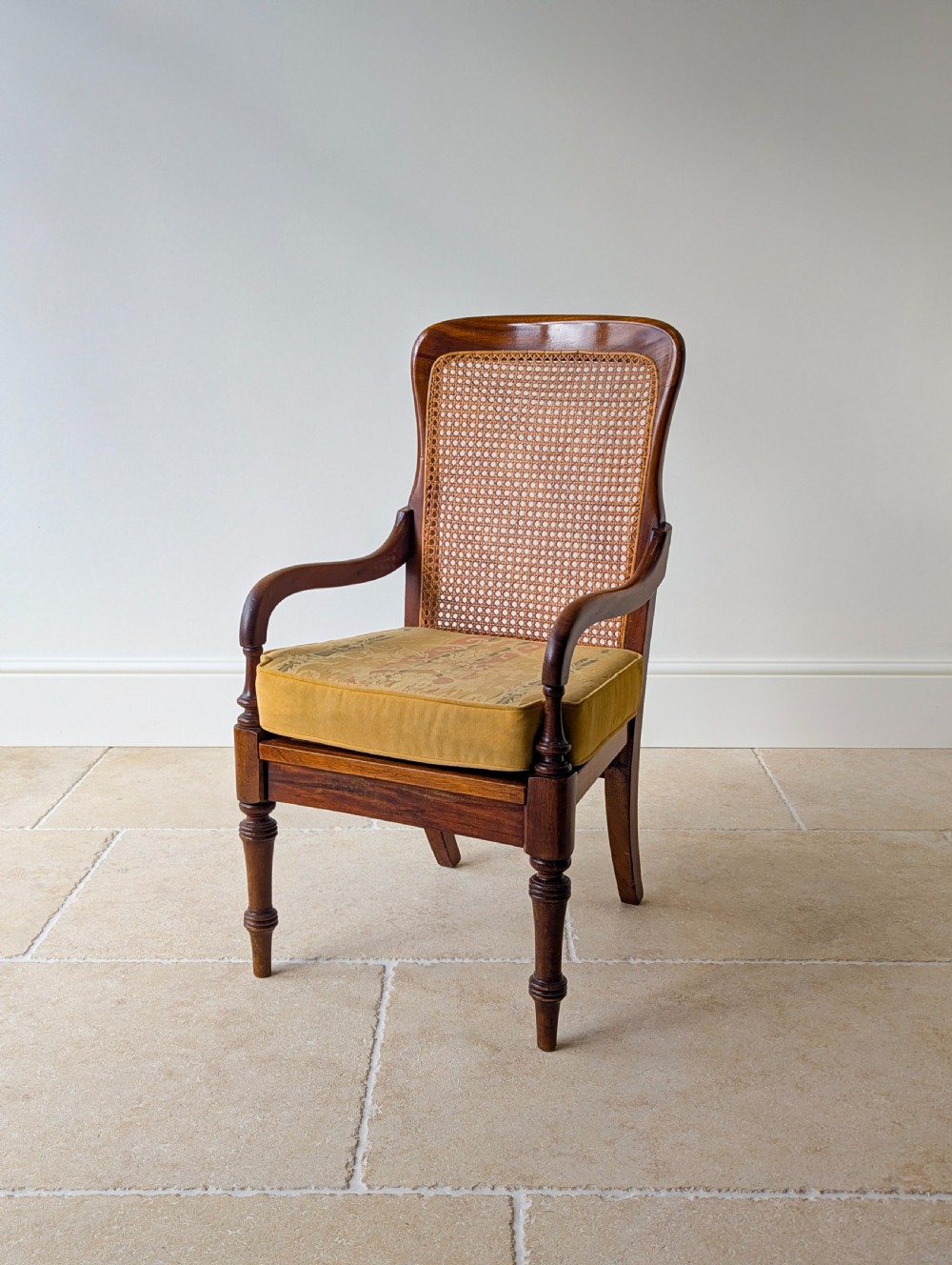 Antique Victorian Mahogany Caned Occasional Armchair c.1890 View VII