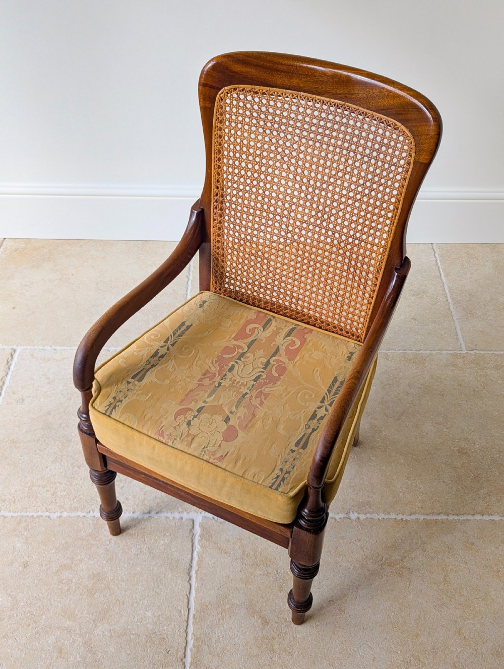 Antique Victorian Mahogany Caned Occasional Armchair c.1890 View XII