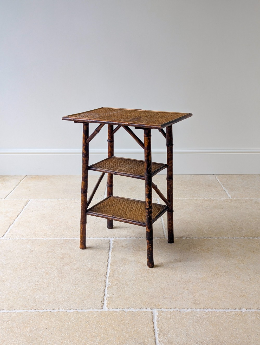 Antique Victorian Bamboo Three-Tier Occasional Table c.1890