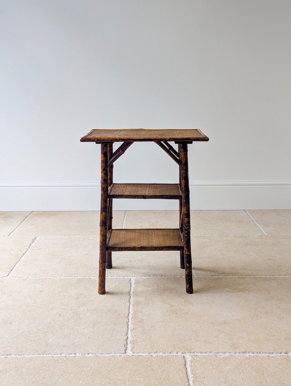 Antique Victorian Bamboo Three-Tier Occasional Table c.1890 View II