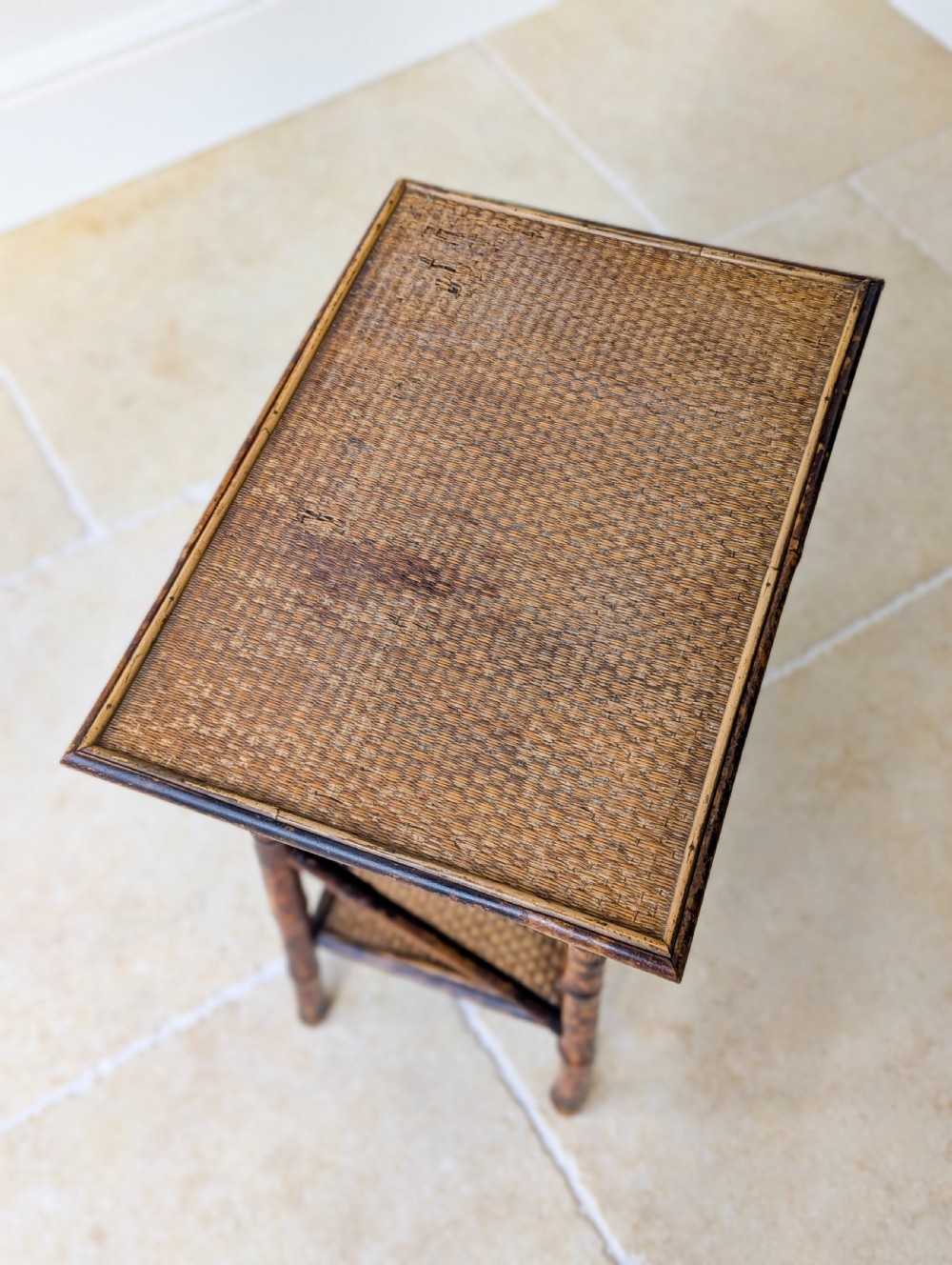 Antique Victorian Bamboo Three-Tier Occasional Table c.1890 View V