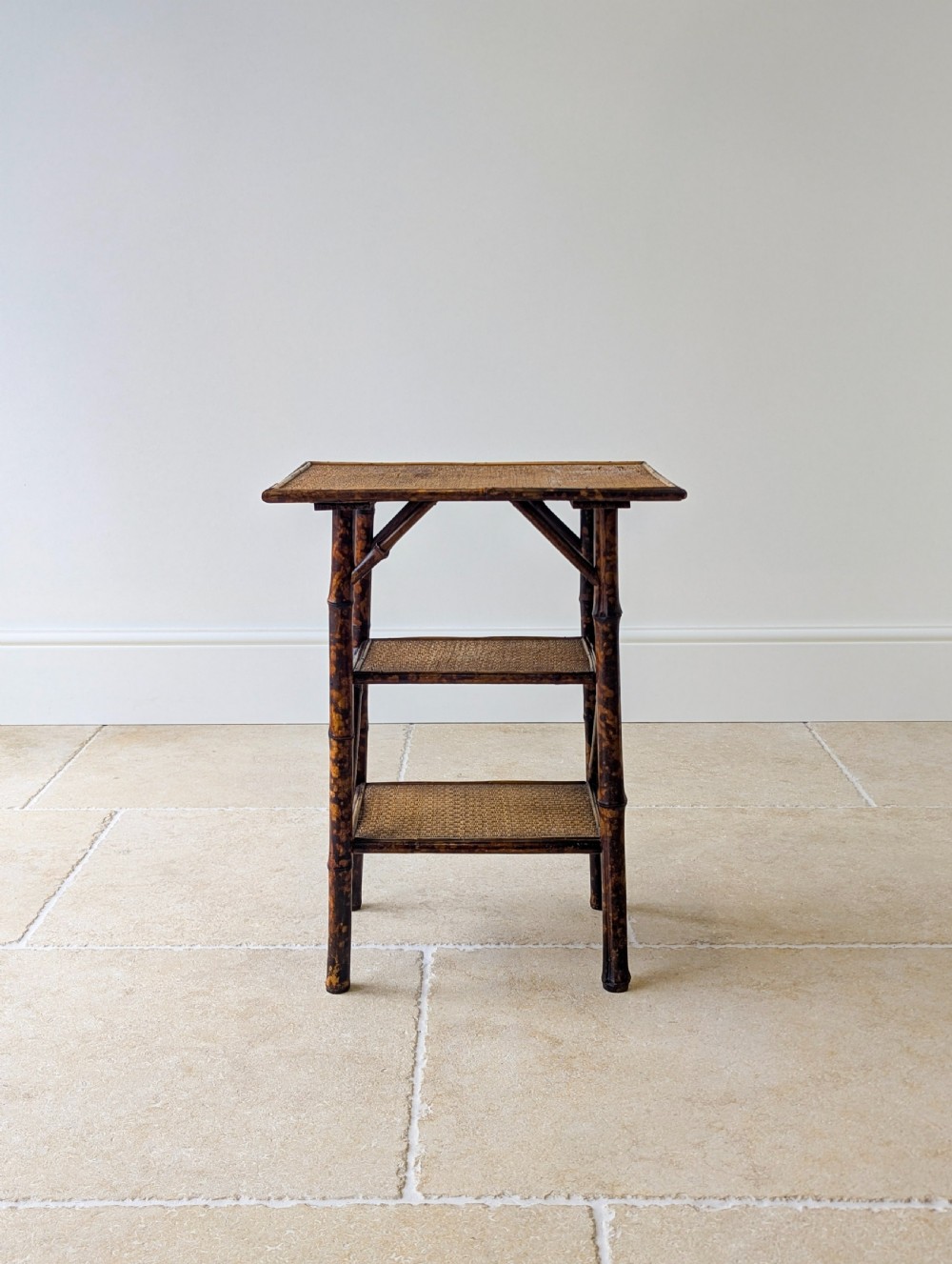 Antique Victorian Bamboo Three-Tier Occasional Table c.1890 View VI