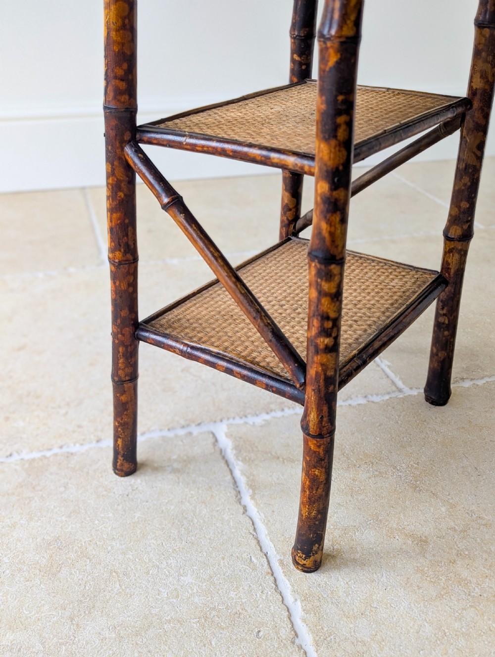 Antique Victorian Bamboo Three-Tier Occasional Table c.1890 View VII