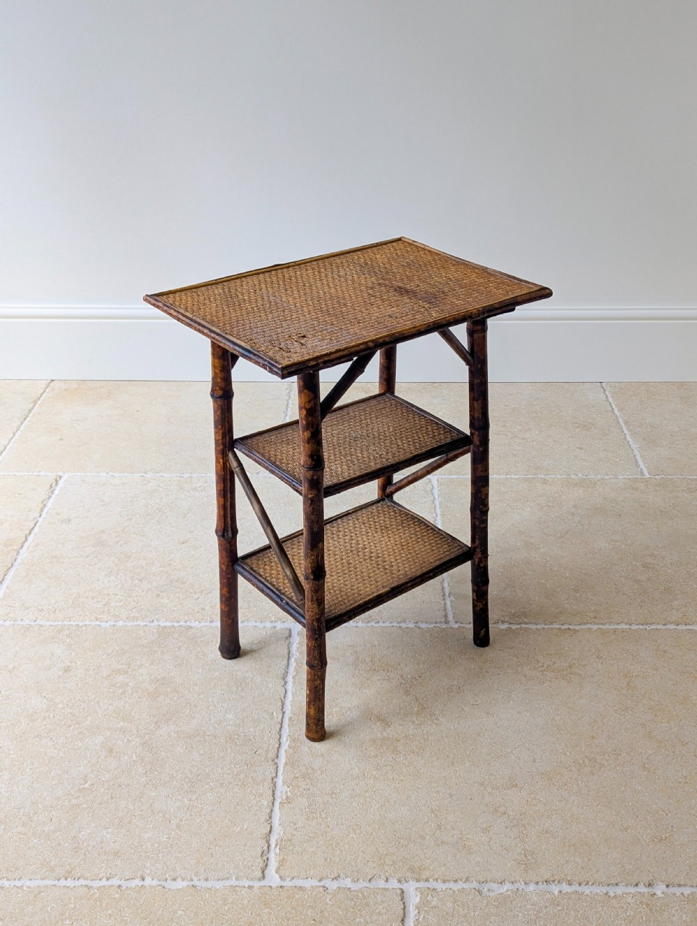 Antique Victorian Bamboo Three-Tier Occasional Table c.1890 View IX
