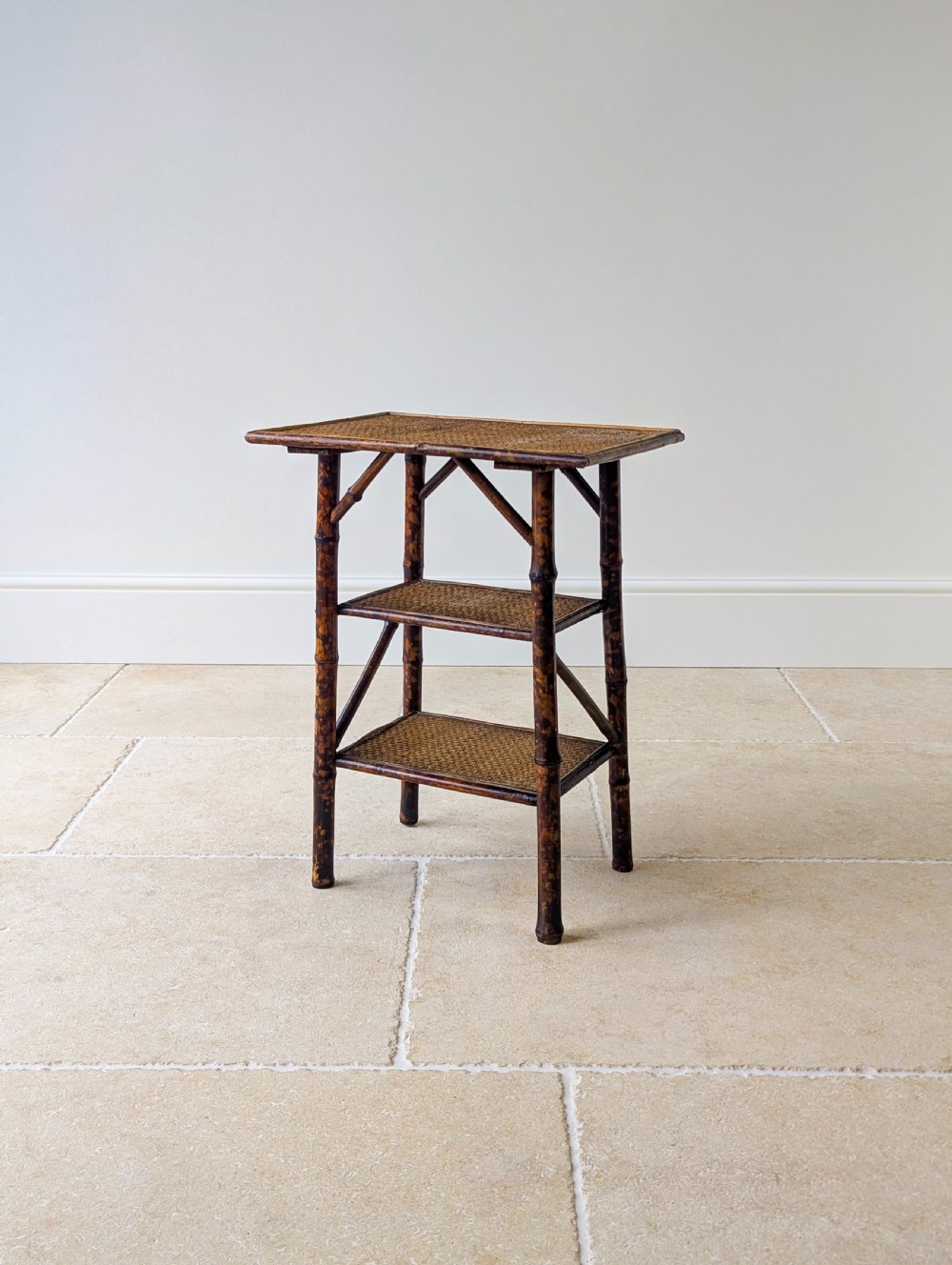 Antique Victorian Bamboo Three-Tier Occasional Table c.1890 View XI