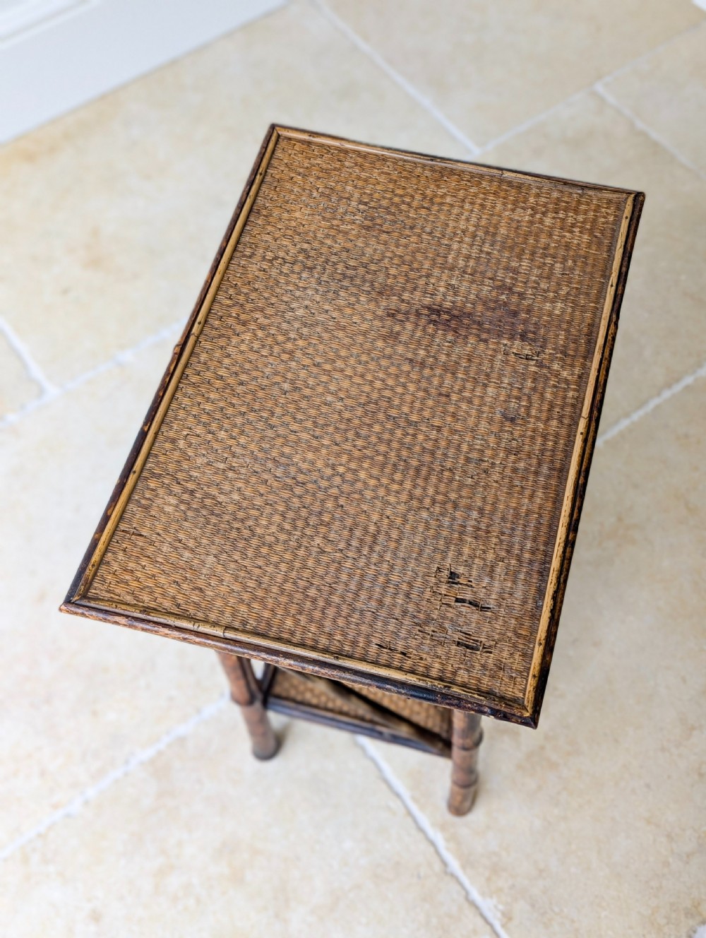 Antique Victorian Bamboo Three-Tier Occasional Table c.1890 View XIII