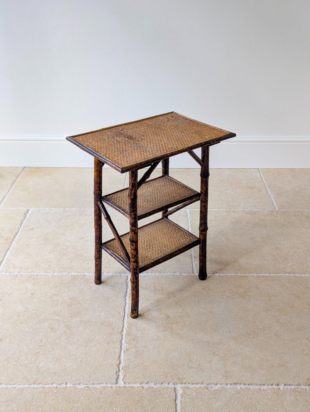 Antique Victorian Bamboo Three-Tier Occasional Table c.1890 View XV