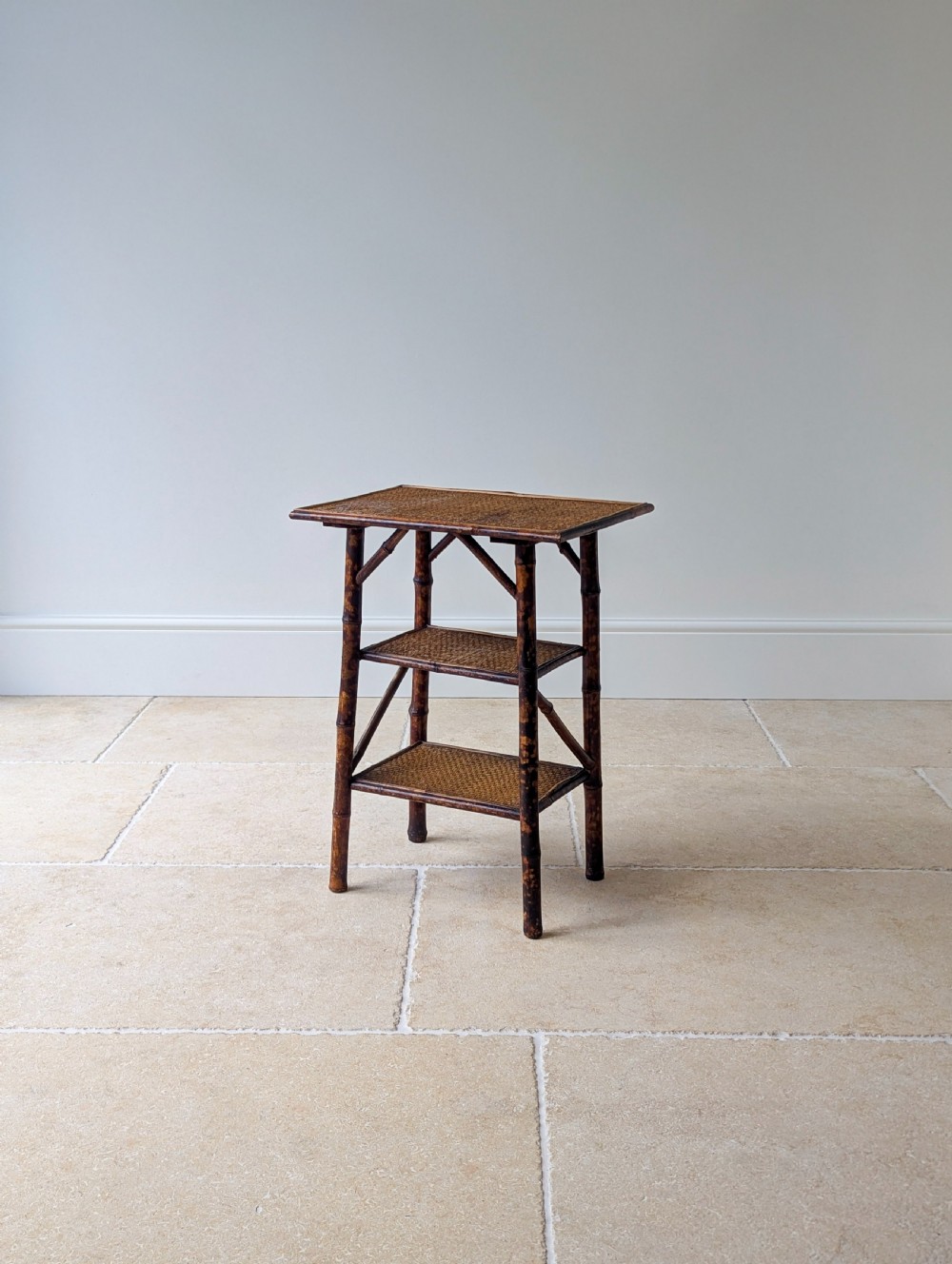 Antique Victorian Bamboo Three-Tier Occasional Table c.1890 View XVI