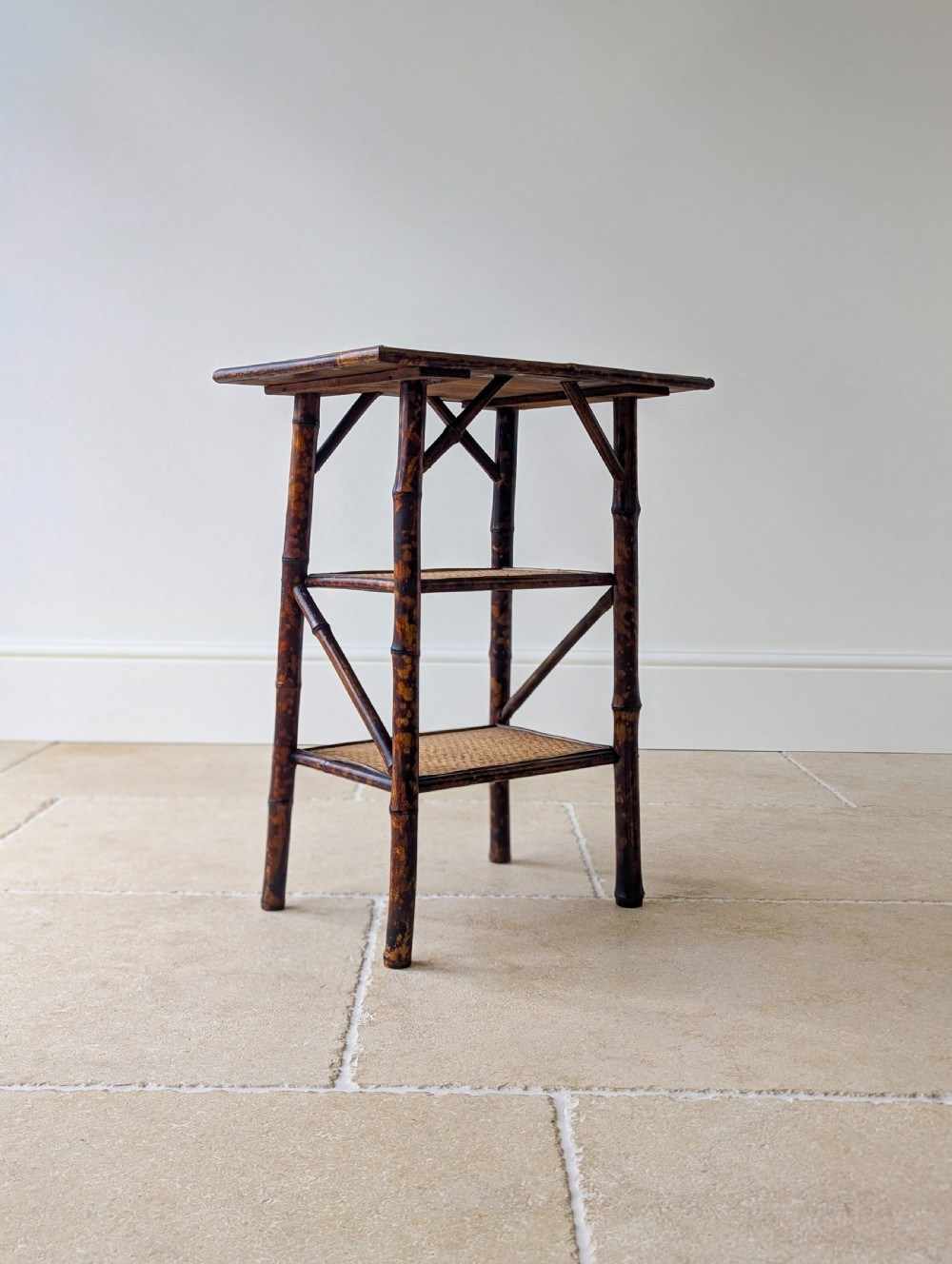 Antique Victorian Bamboo Three-Tier Occasional Table c.1890 View XVII