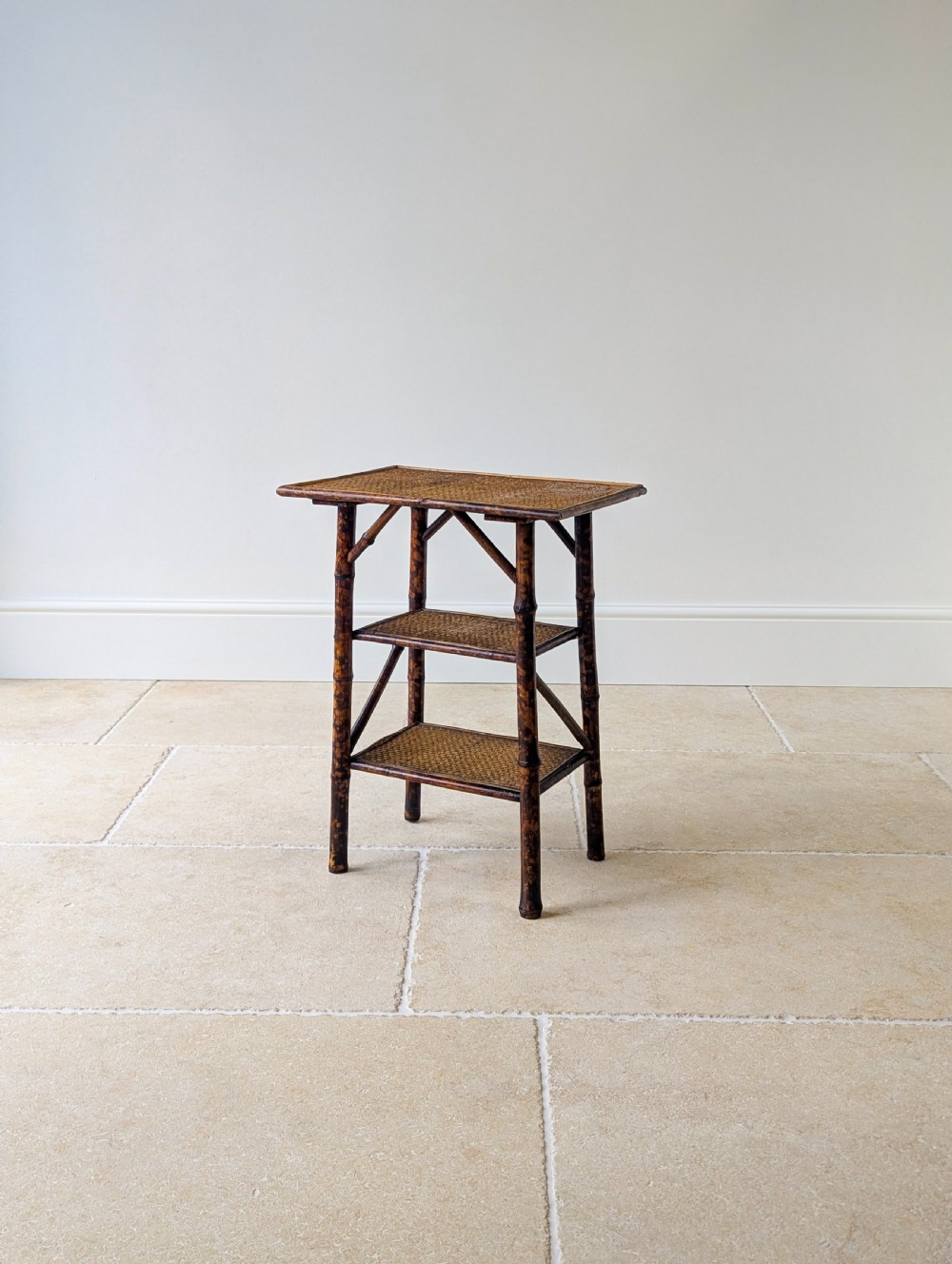 Antique Victorian Bamboo Three-Tier Occasional Table c.1890 View XVIII
