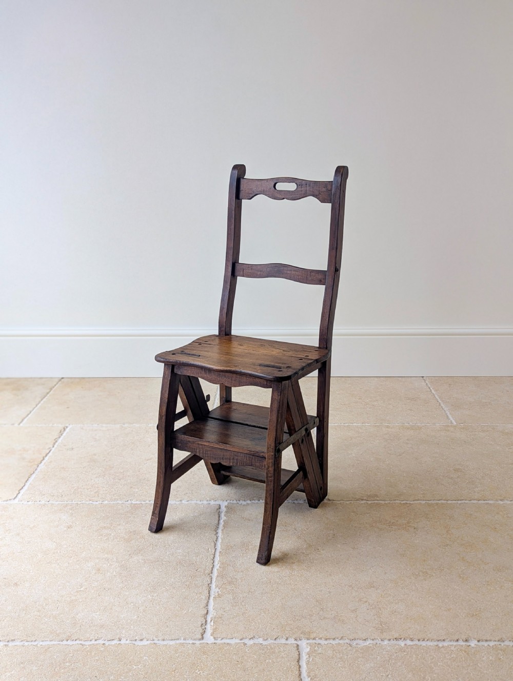 Antique Victorian Oak Metamorphic Library Chair / Steps c.1895