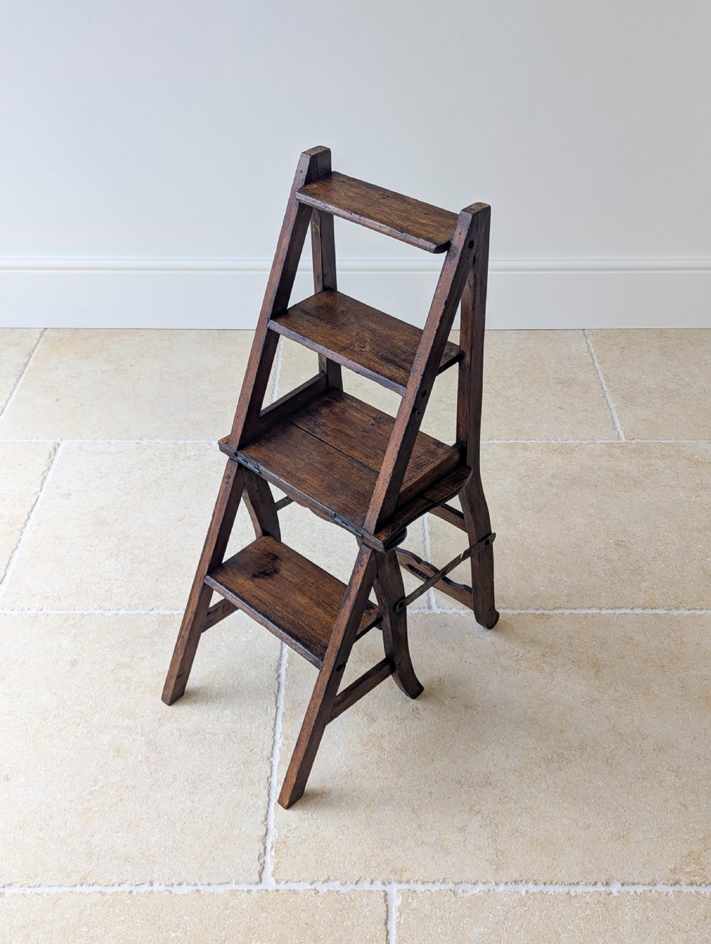 Antique Victorian Oak Metamorphic Library Chair / Steps c.1895 View VI
