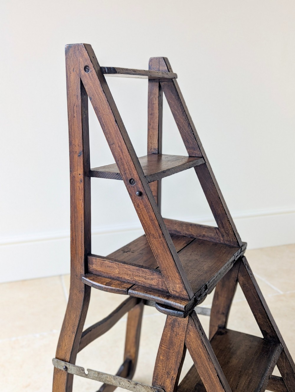 Antique Victorian Oak Metamorphic Library Chair / Steps c.1895 View VIII