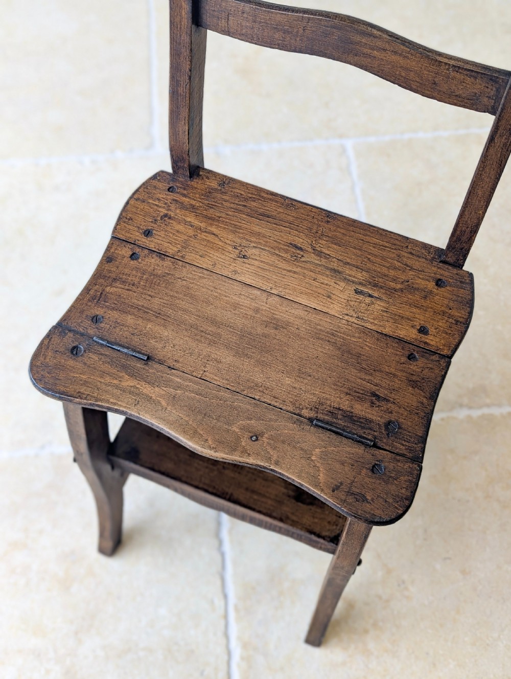 Antique Victorian Oak Metamorphic Library Chair / Steps c.1895 View XIV