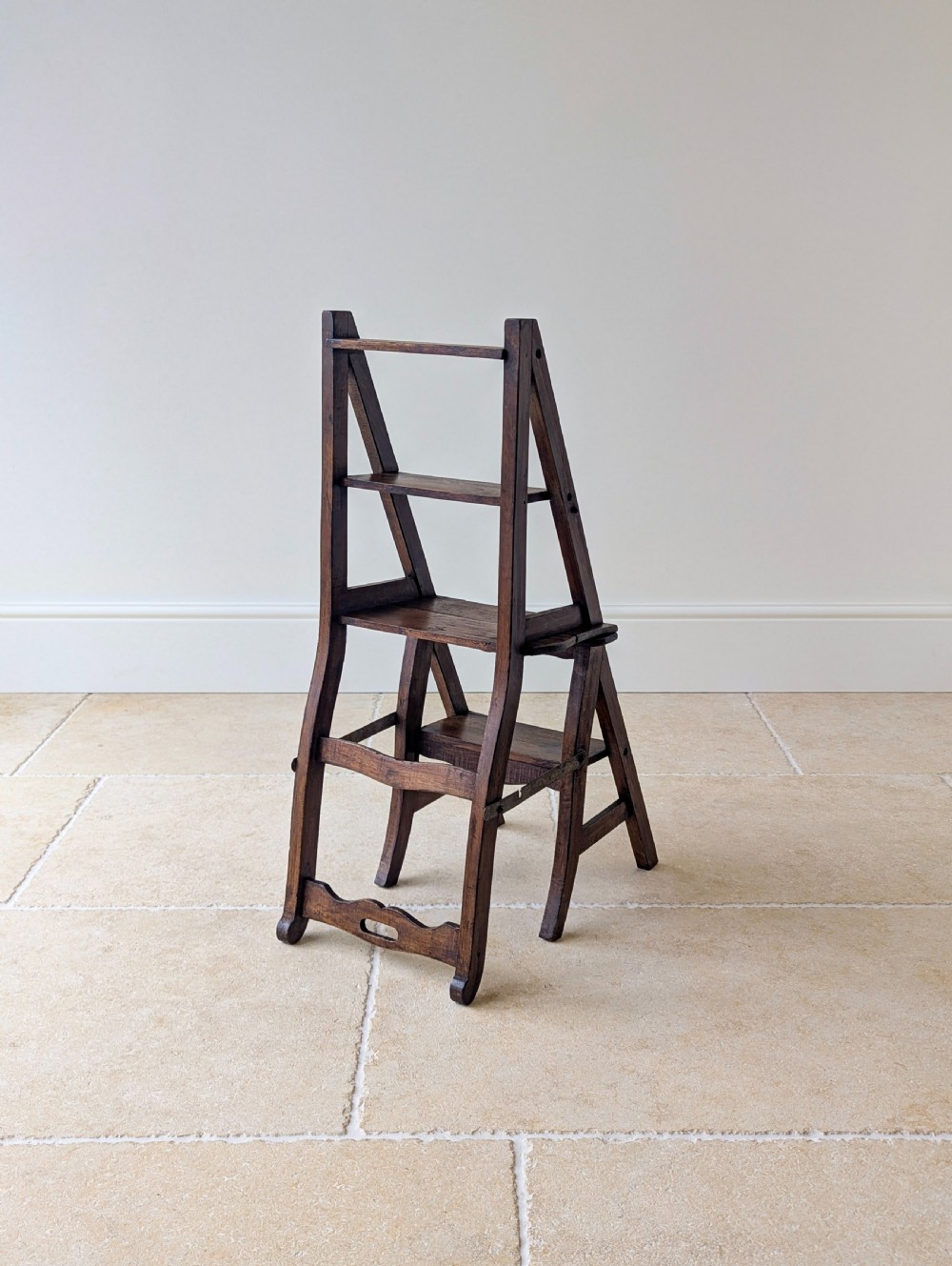 Antique Victorian Oak Metamorphic Library Chair / Steps c.1895 View XVIII