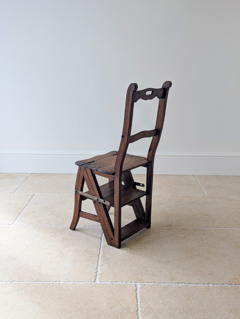 Antique Victorian Oak Metamorphic Library Chair / Steps c.1895 View XIX