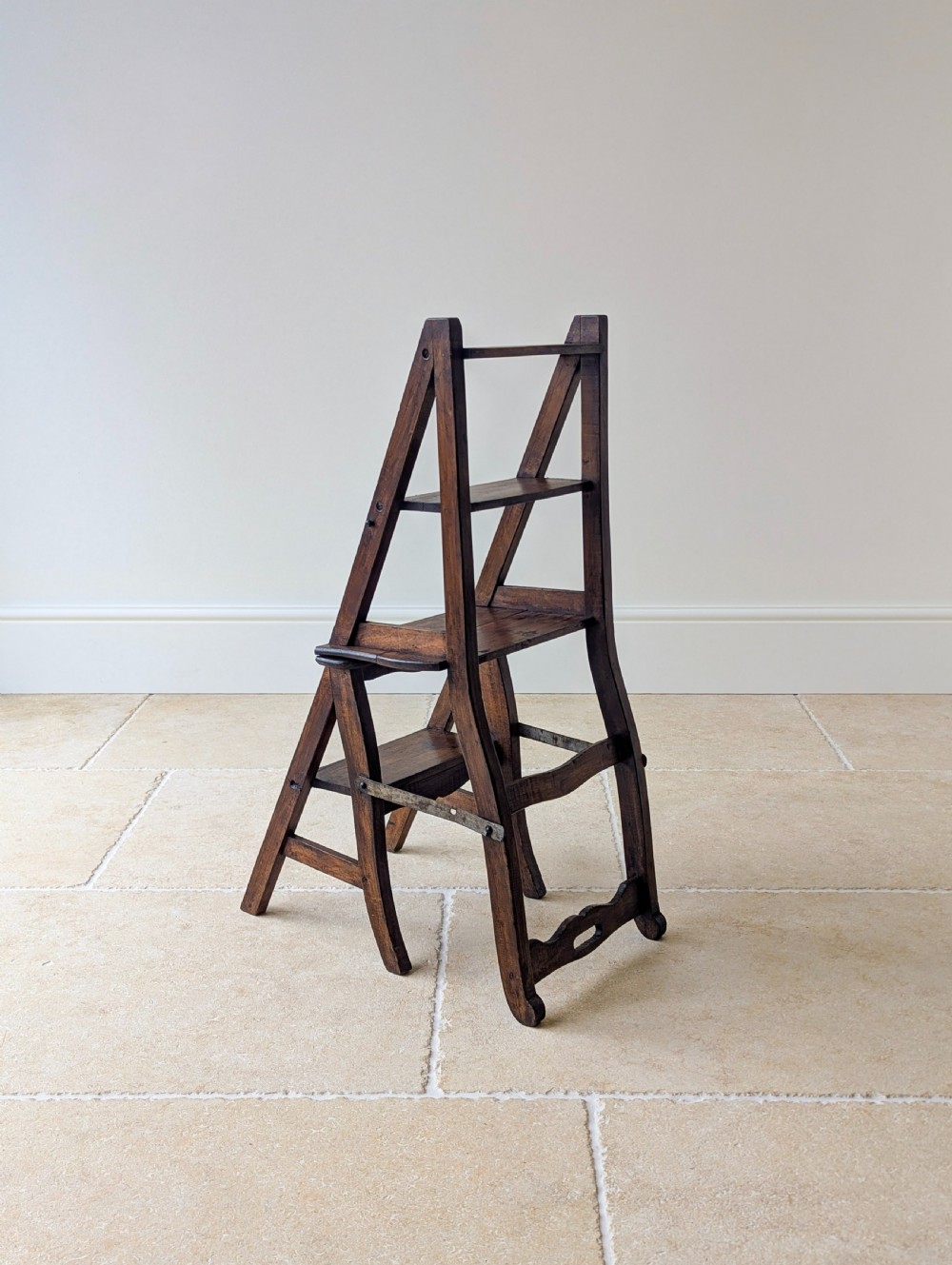 Antique Victorian Oak Metamorphic Library Chair / Steps c.1895 View XX