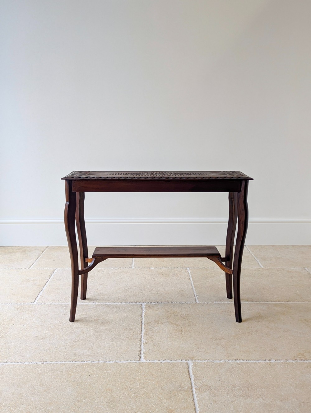Antique Carved Oak Side Table c.1900