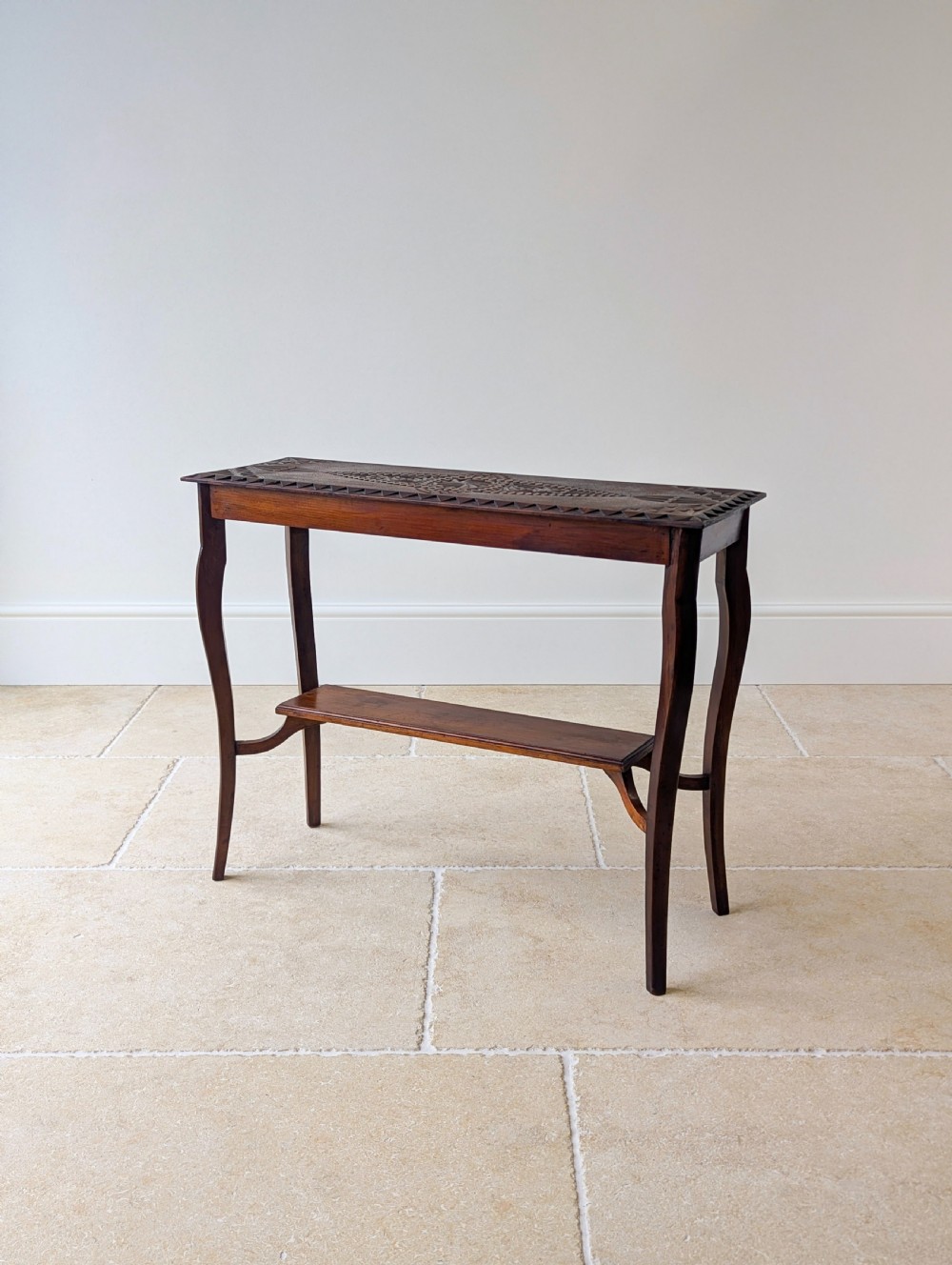 Antique Carved Oak Side Table c.1900 View XVII