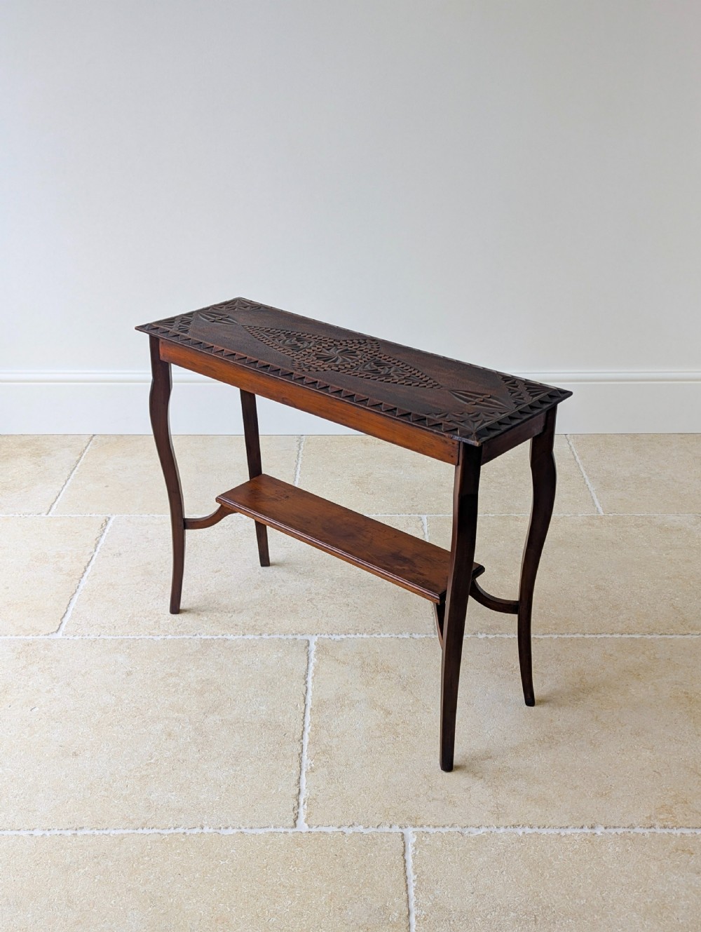 Antique Carved Oak Side Table c.1900 View XVIII