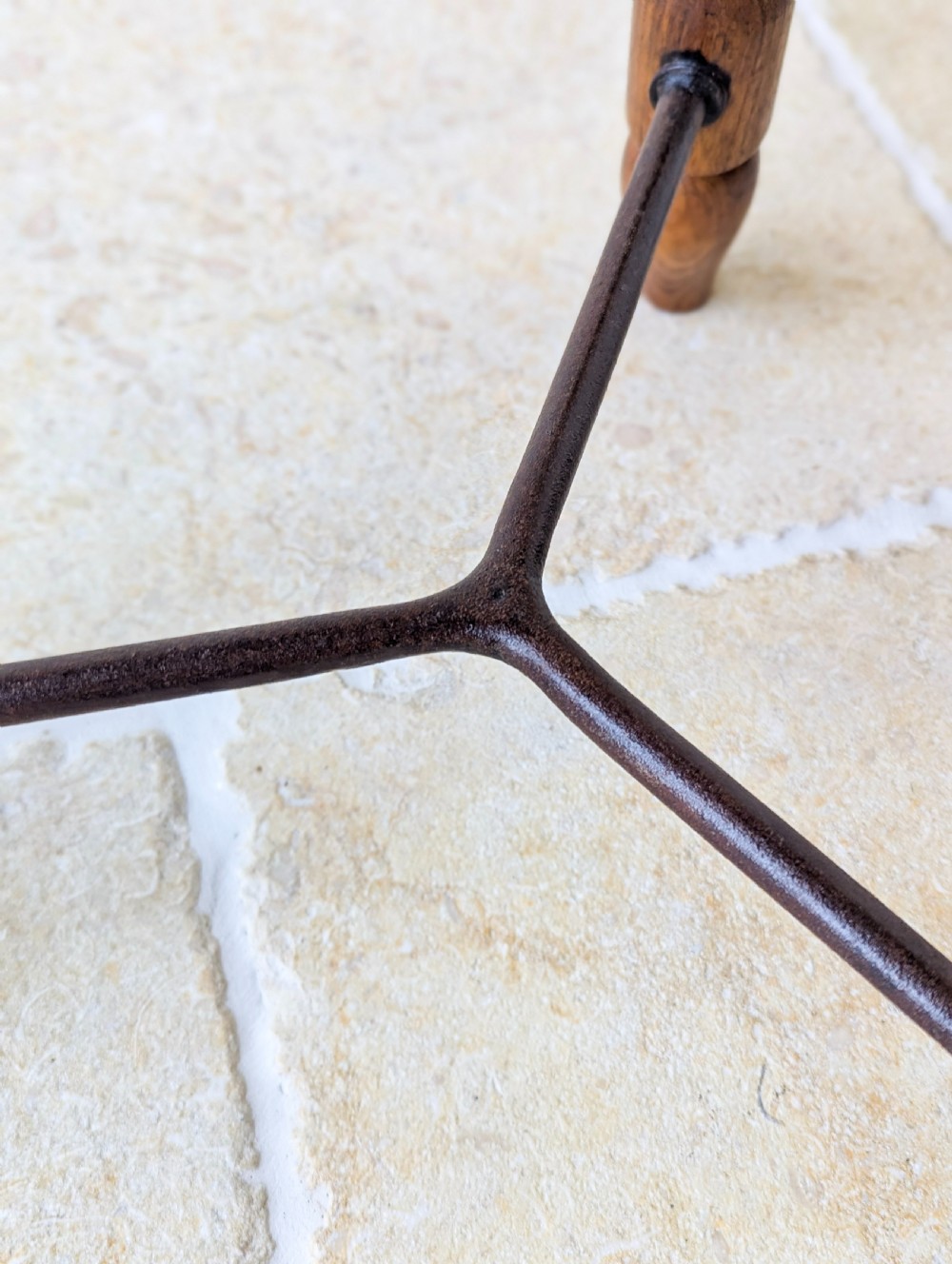Antique Victorian Oak Three-Legged Country Stool c.1880 View XII