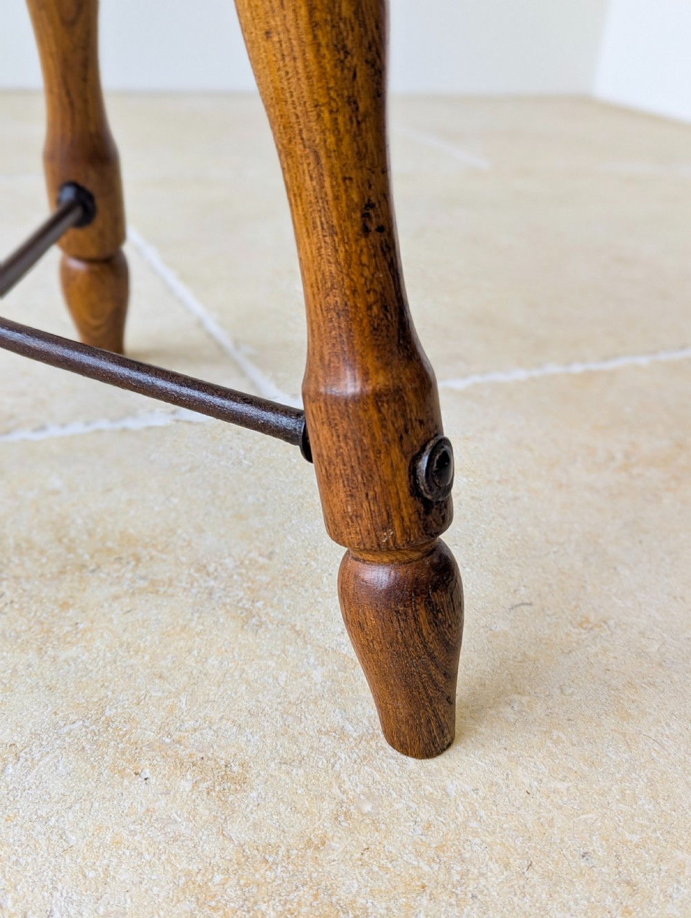 Antique Victorian Oak Three-Legged Country Stool c.1880 View XIII