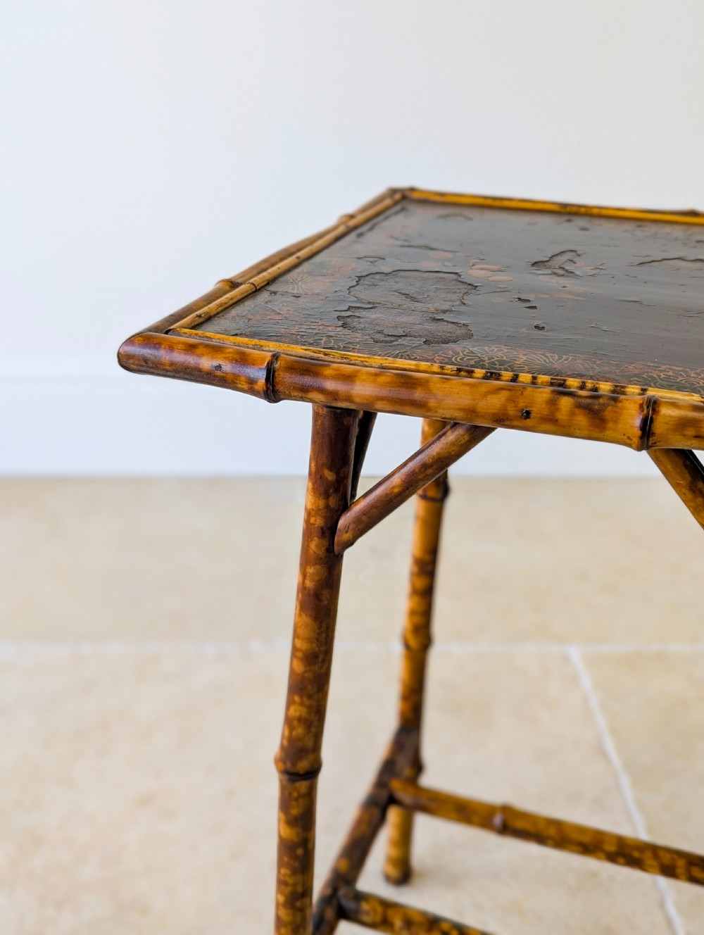 Antique Victorian Bamboo Occasional Table c.1890 View IX