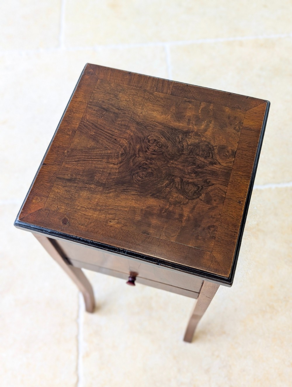 Antique Early 20th Century Walnut Sewing Table c.1920 View III