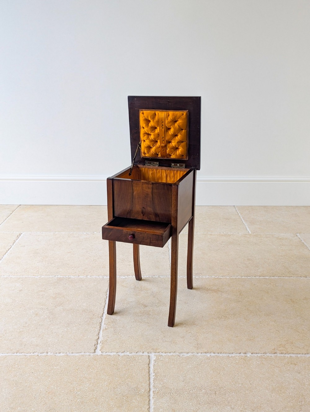 Antique Early 20th Century Walnut Sewing Table c.1920 View IV