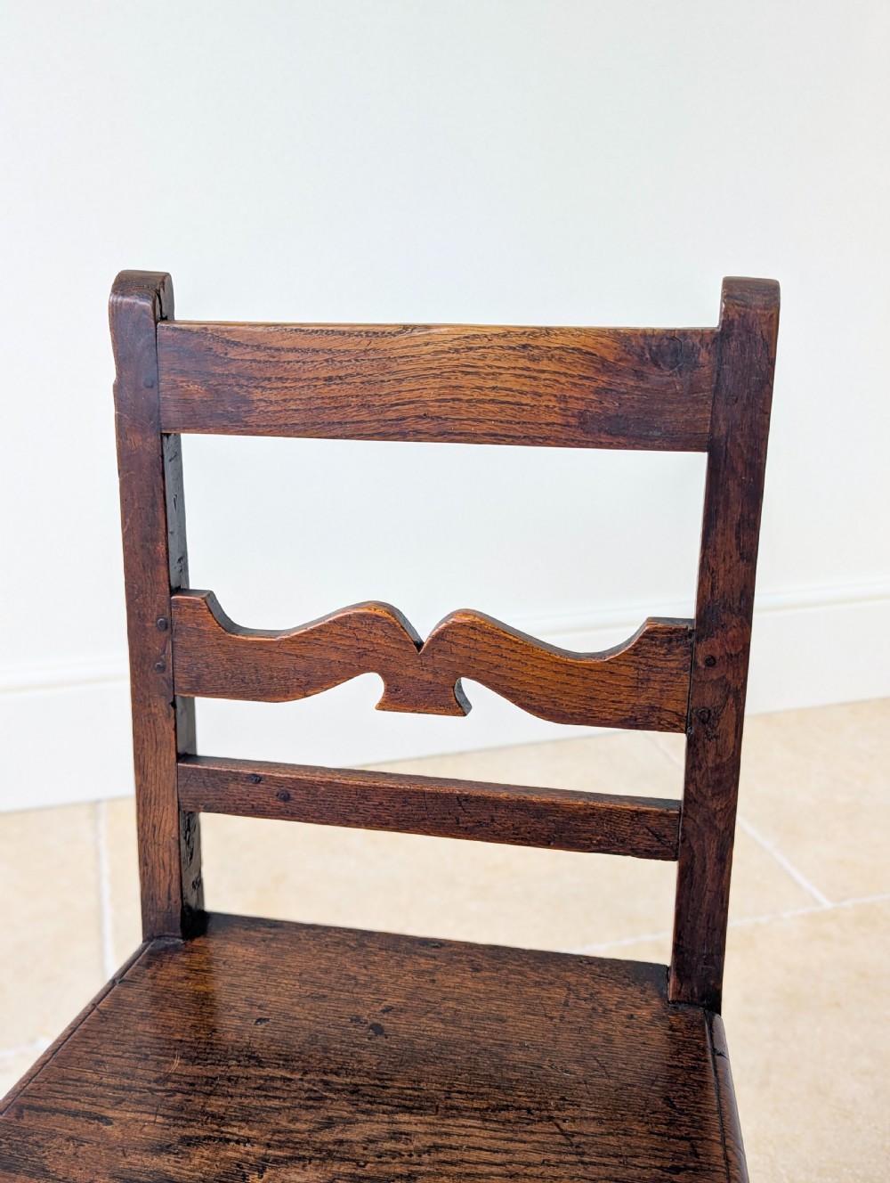 Pair of Antique Georgian Oak Country Side Chairs c.1800 View III