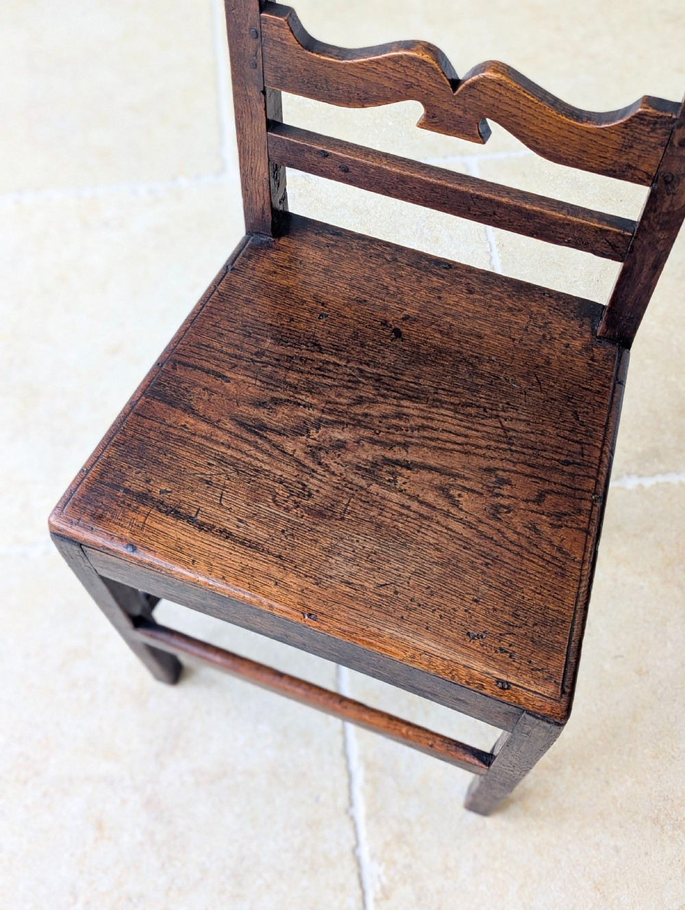 Pair of Antique Georgian Oak Country Side Chairs c.1800 View V