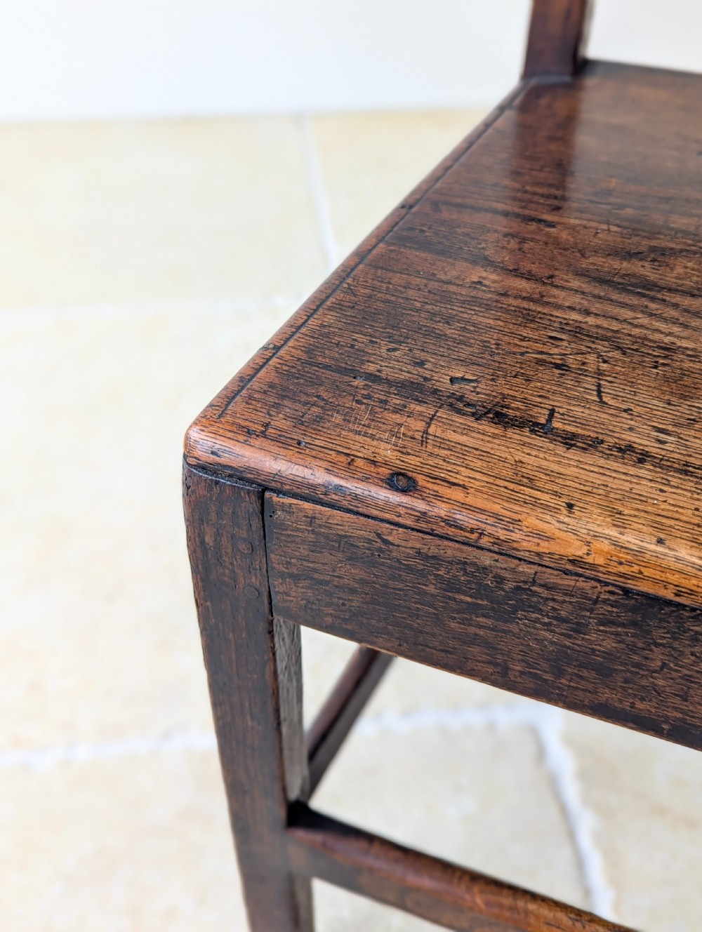 Pair of Antique Georgian Oak Country Side Chairs c.1800 View VII