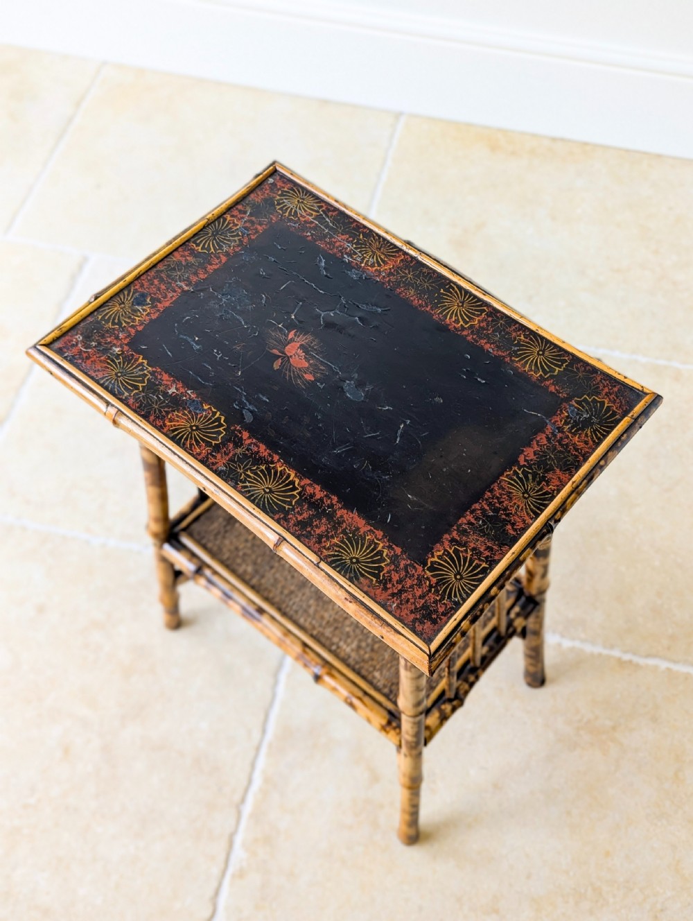 Antique Victorian Bamboo Occasional Table c.1890 View III
