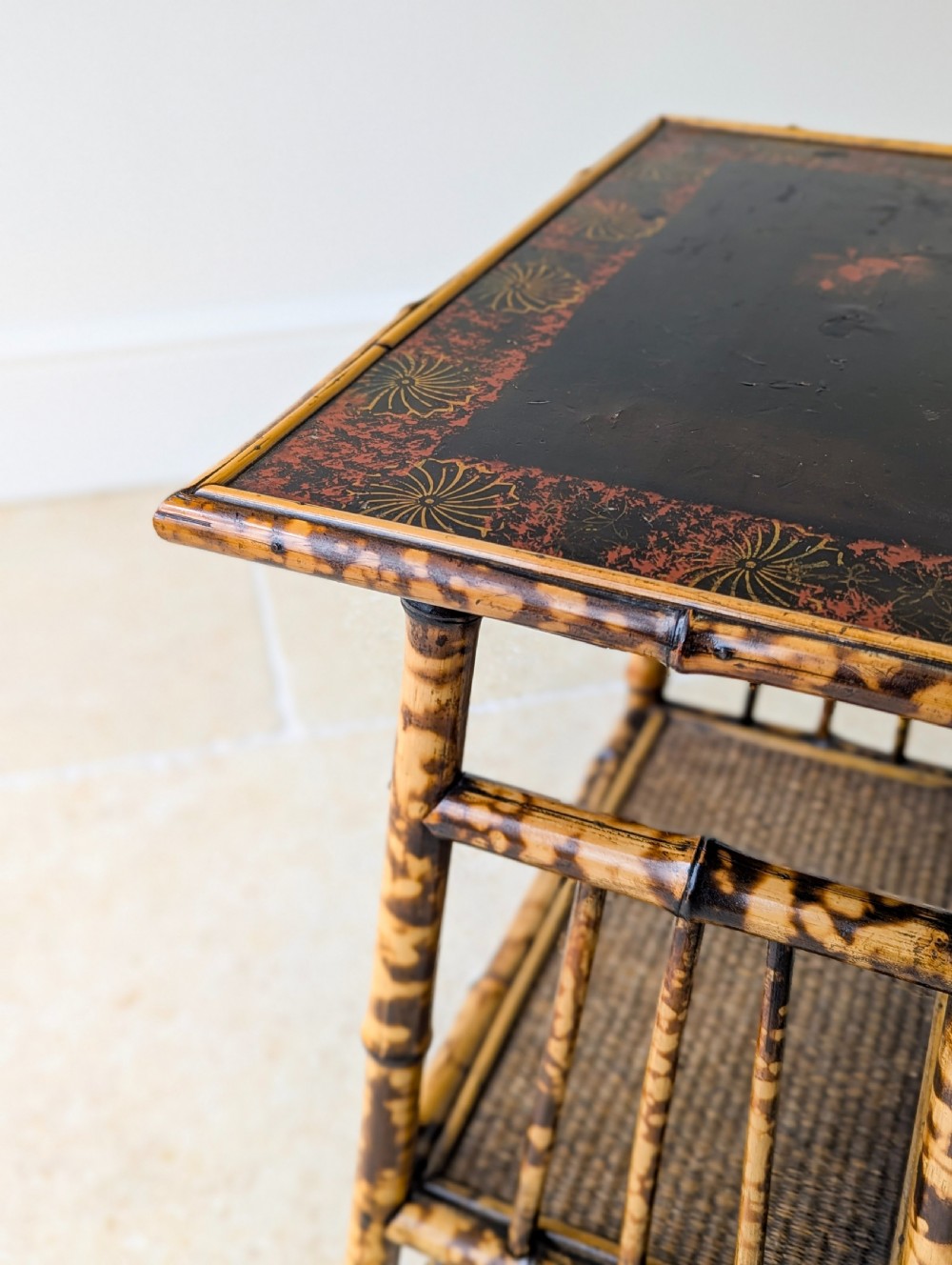 Antique Victorian Bamboo Occasional Table c.1890 View V