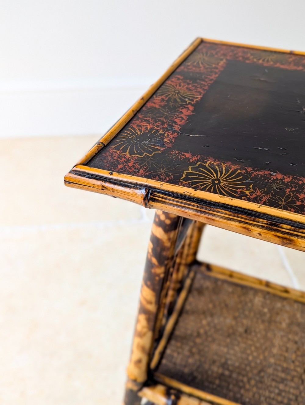 Antique Victorian Bamboo Occasional Table c.1890 View IX