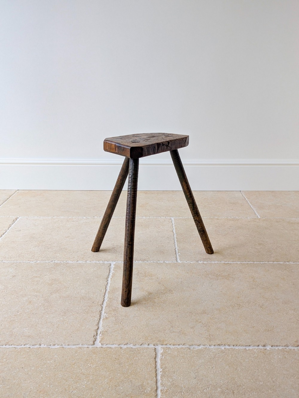 Antique Victorian Elm & Ash Cutler’s Stool c.1850 View III