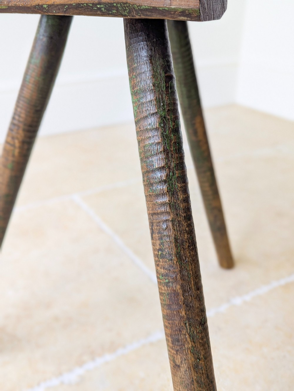 Antique Victorian Elm & Ash Cutler’s Stool c.1850 View IX