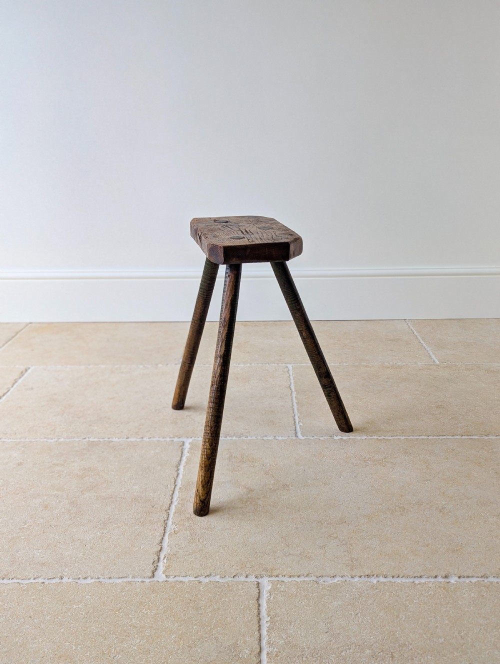 Antique Victorian Elm & Ash Cutler’s Stool c.1850 View X