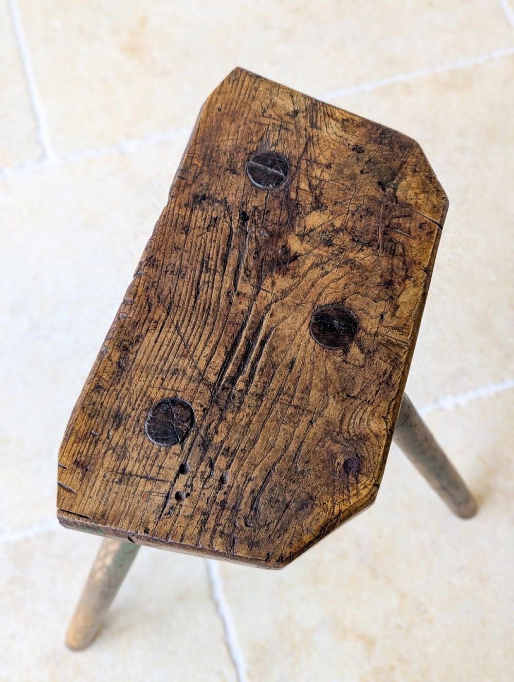 Antique Victorian Elm & Ash Cutler’s Stool c.1850 View XIII