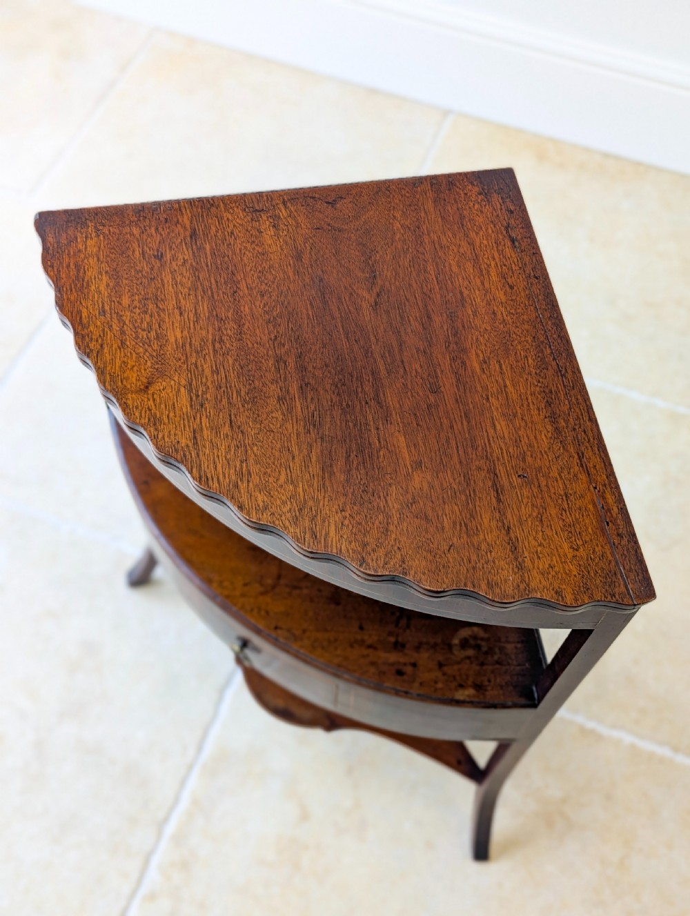 Antique Georgian Mahogany Corner Stand c.1810 View VI