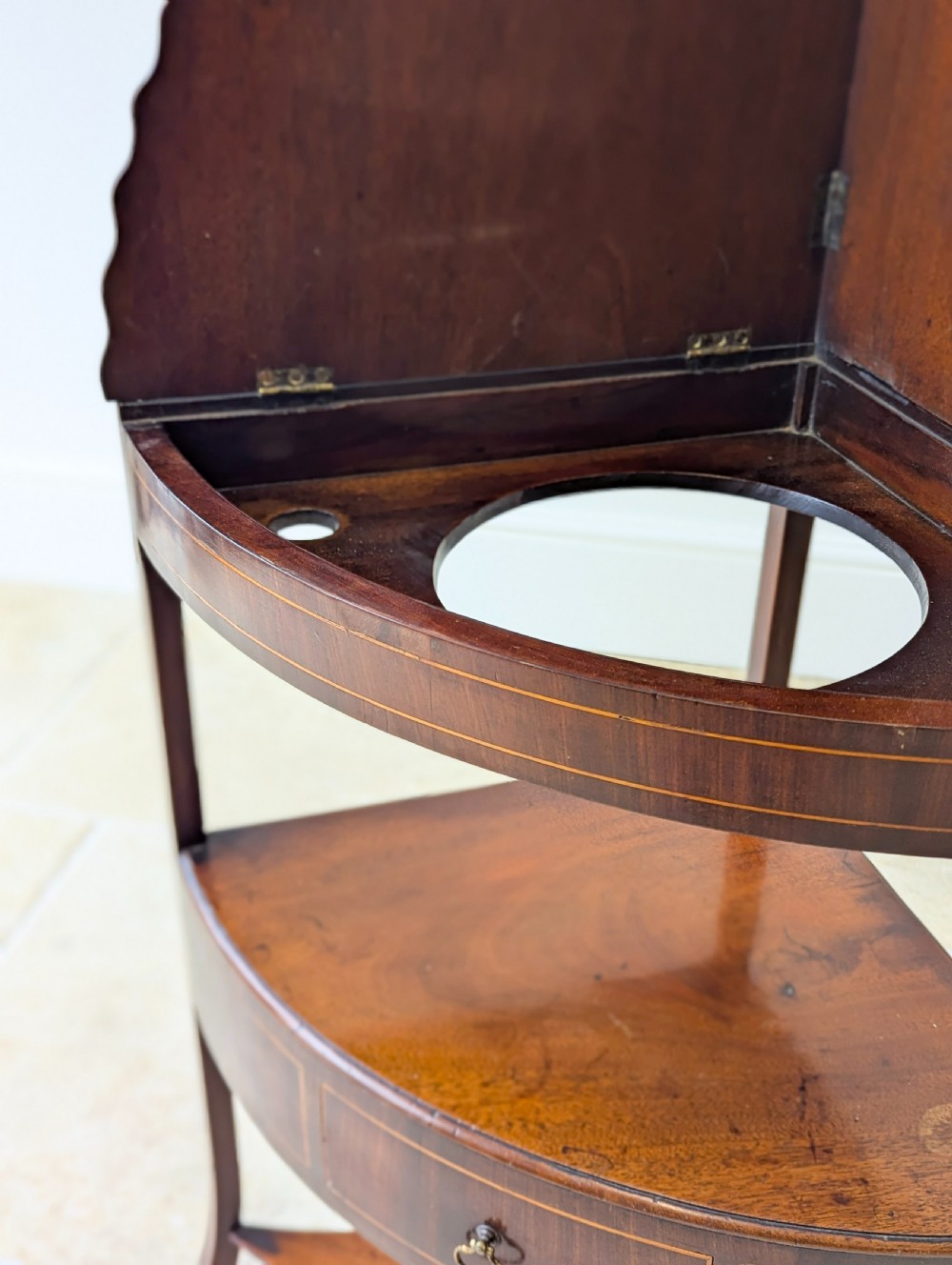 Antique Georgian Mahogany Corner Stand c.1810 View XI