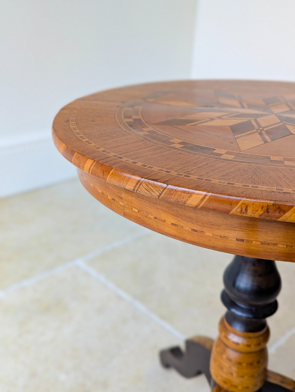 Antique Victorian Italian Marquetry Sorrento Table c.1880 View XII