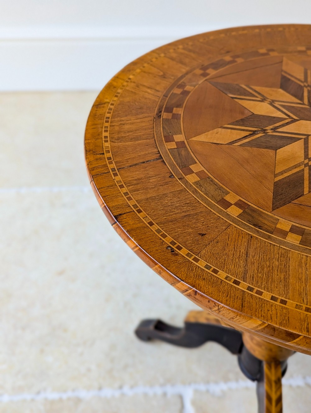 Antique Victorian Italian Marquetry Sorrento Table c.1880 View XV