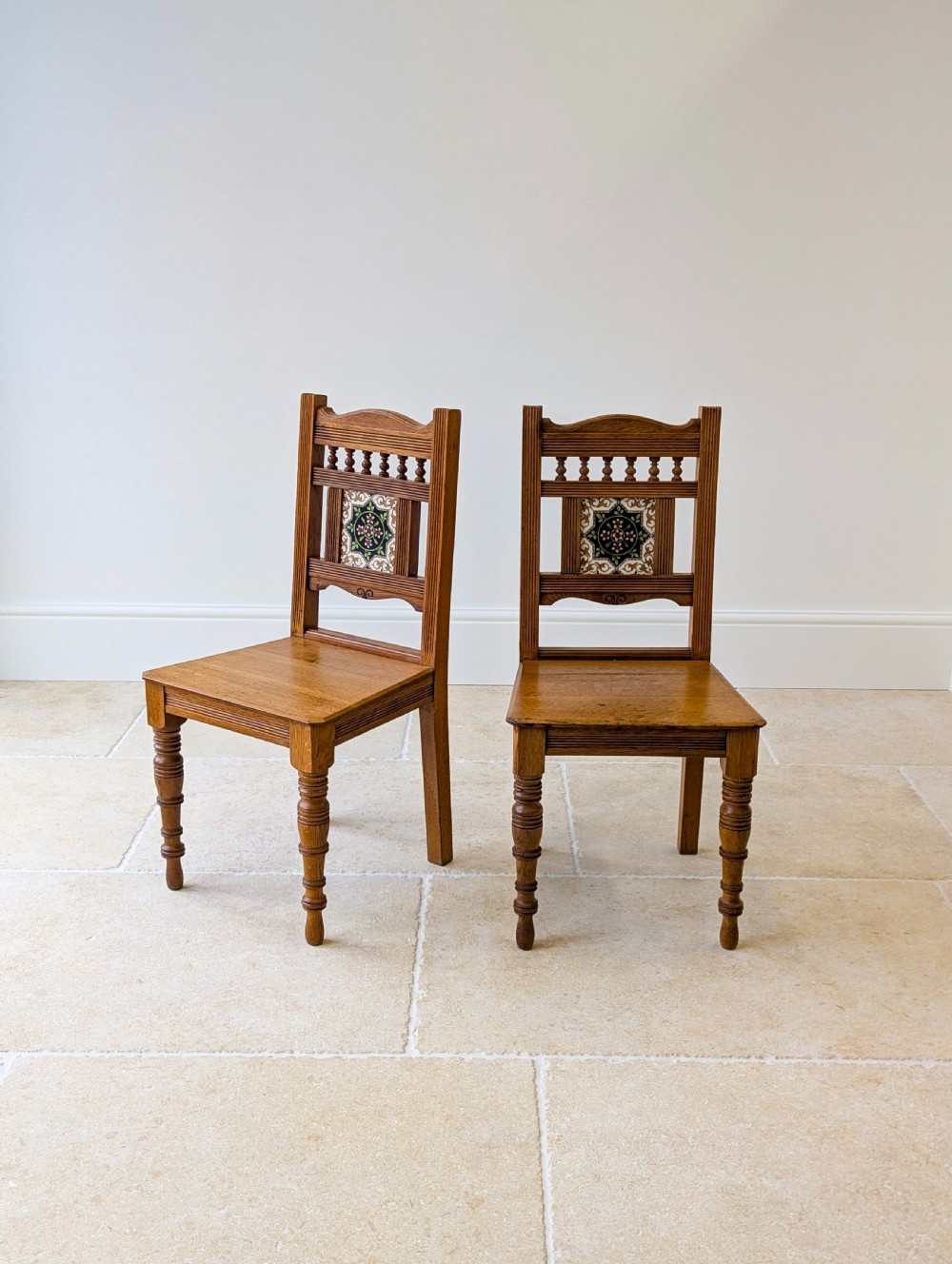 Pair of Antique Victorian Oak Side Chairs c.1890 View VII