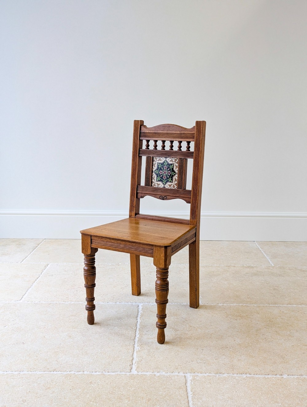 Pair of Antique Victorian Oak Side Chairs c.1890 View X