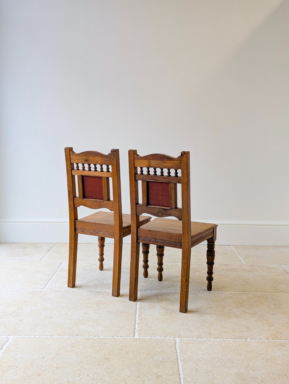 Pair of Antique Victorian Oak Side Chairs c.1890 View XII