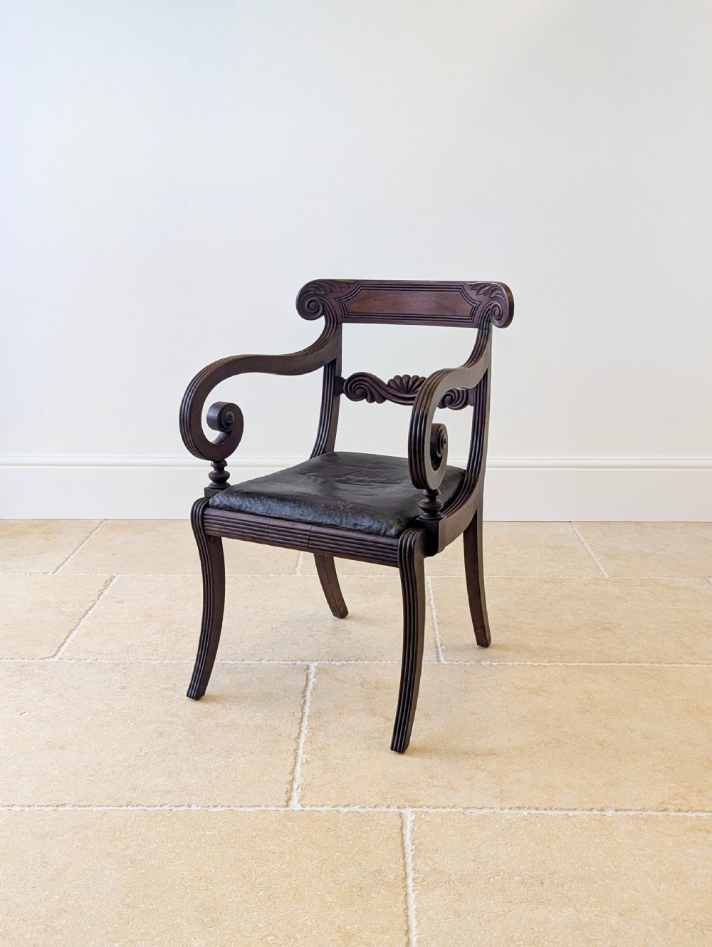 Antique Regency Mahogany Country House Library Armchair c.1820