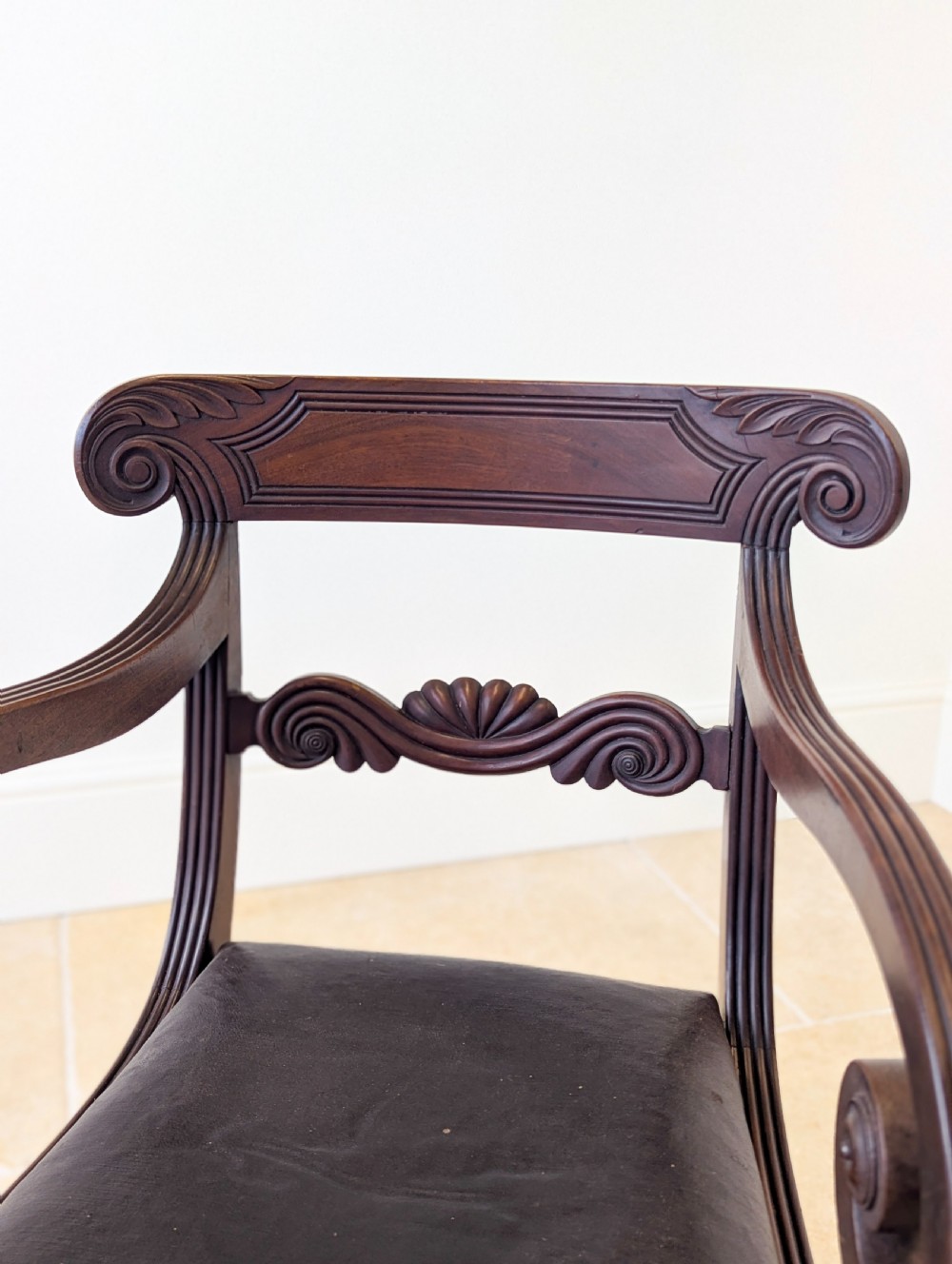 Antique Regency Mahogany Country House Library Armchair c.1820 View V