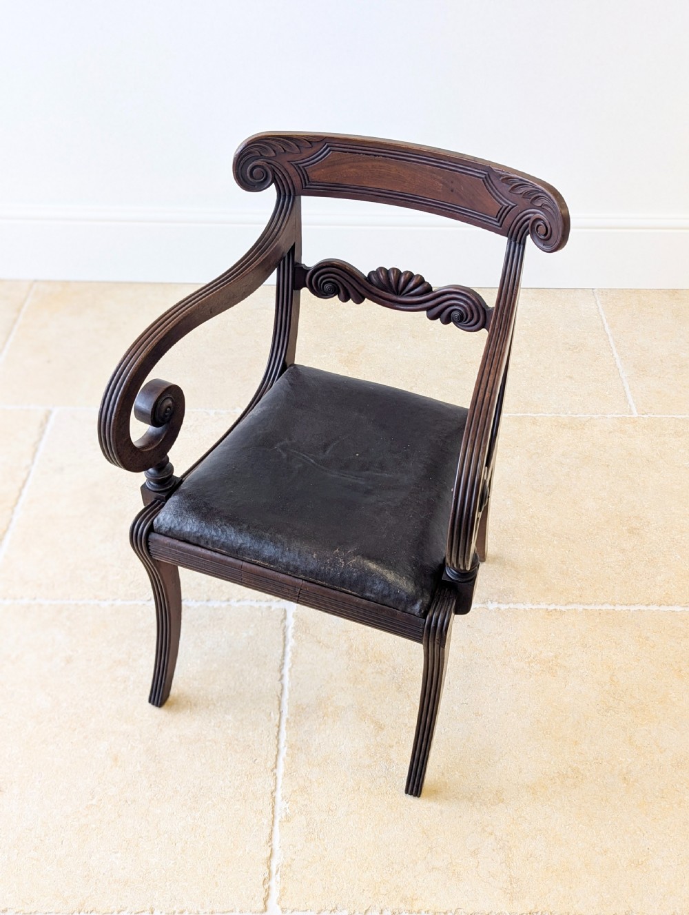 Antique Regency Mahogany Country House Library Armchair c.1820 View VI