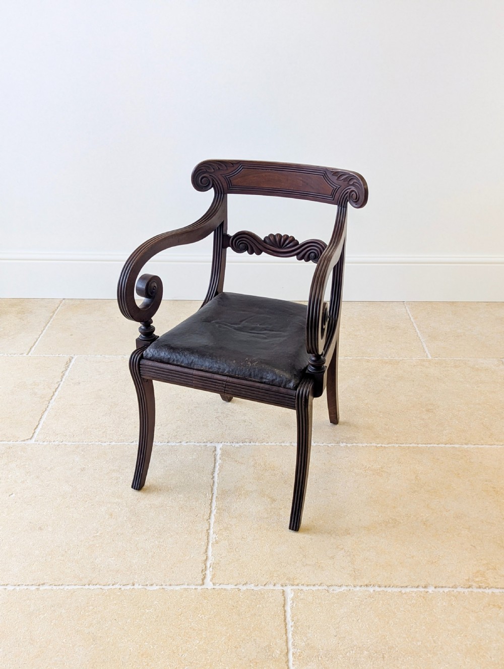 Antique Regency Mahogany Country House Library Armchair c.1820 View VIII